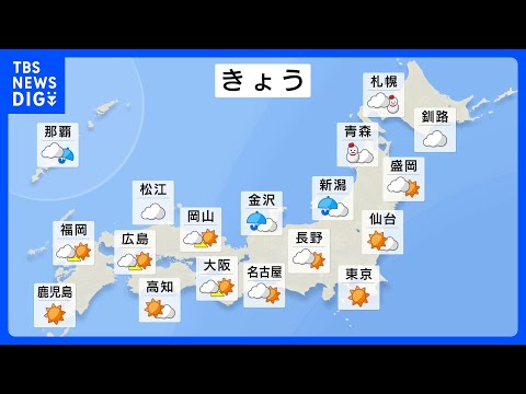 日本海側を中心に雷を伴った雪や雨　太平洋側はすっきりと晴れ　きょうは冷え込み和らぐも…大みそか・三が日は「真冬の寒さ」… サムネイル