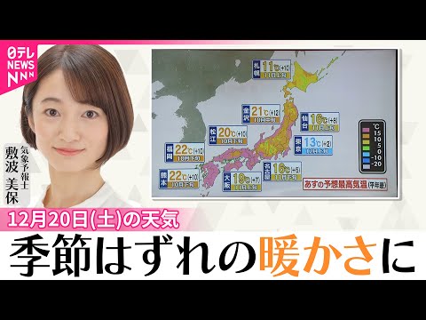 【20日（土）の天気】季節はずれの暖かさに…20℃超の所も　積雪地域でなだれや融雪に注意 サムネイル