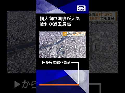【ニュース】人気高まる個人向け国債　5年固定の金利が年1.59％　大手銀行定期預金の3倍以上shorts サムネイル