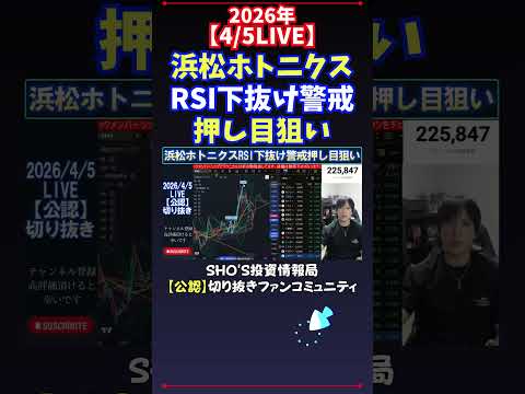 【4/5LIVE】浜松ホトニクスRSI下抜け警戒押し目狙い 日経平均株価 投資 サムネイル
