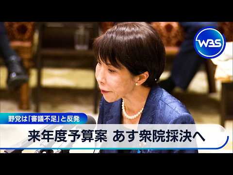 来年度予算案 13日衆院採決へ 野党は「審議不足」と反発【WBS】 サムネイル