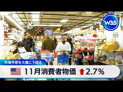 米11月消費者物価↑2.7％ 市場予想を大幅に下回る【WBS】 サムネイル