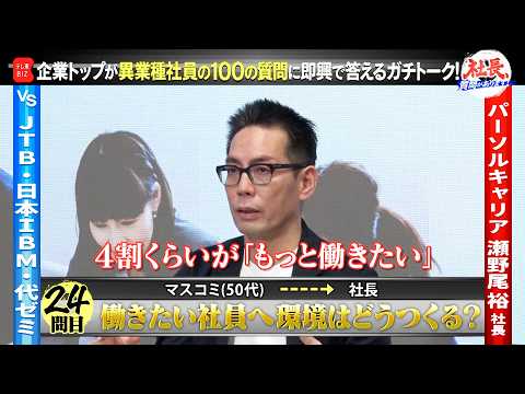 行き過ぎた働き方改革？経営者たちが心配していること【パーソルキャリア／瀬野尾裕社長編 04・社長、質問があります！】 サムネイル
